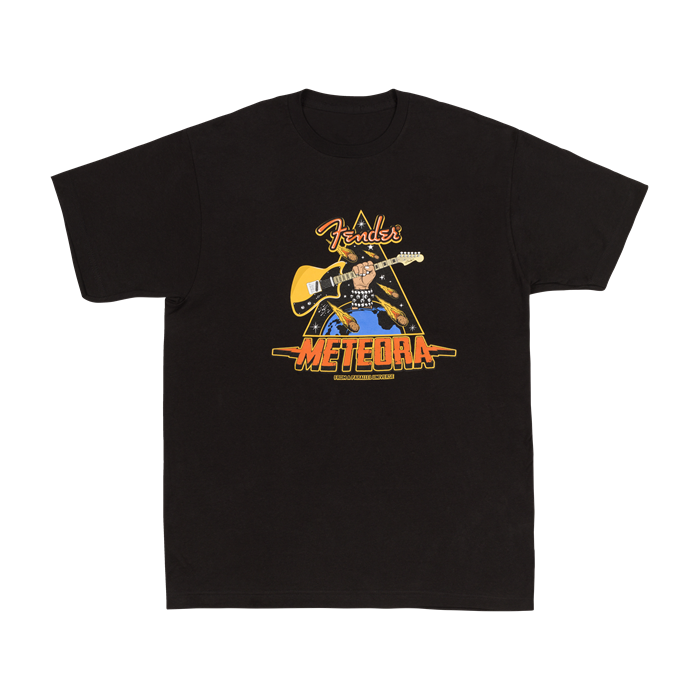 Genuine Fender Meteora Guitar Men's T-Shirt Gift, Black, XL (EXTRA LARGE)