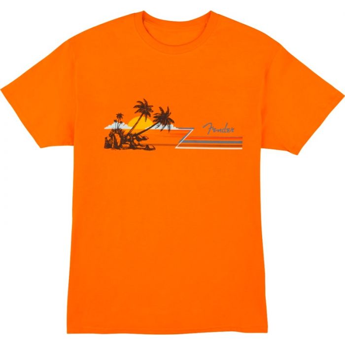 Fender Guitars Hang Loose Unisex T-Shirt, Orange, SMALL (S)