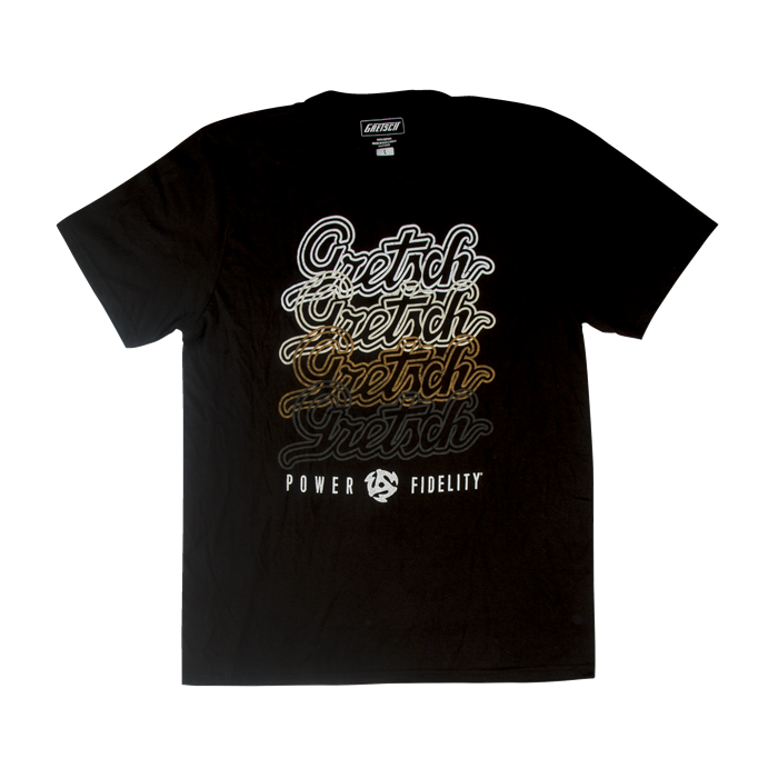 Gretsch Guitars Script Logo Men's Tee T-Shirt, Black, SMALL (S)