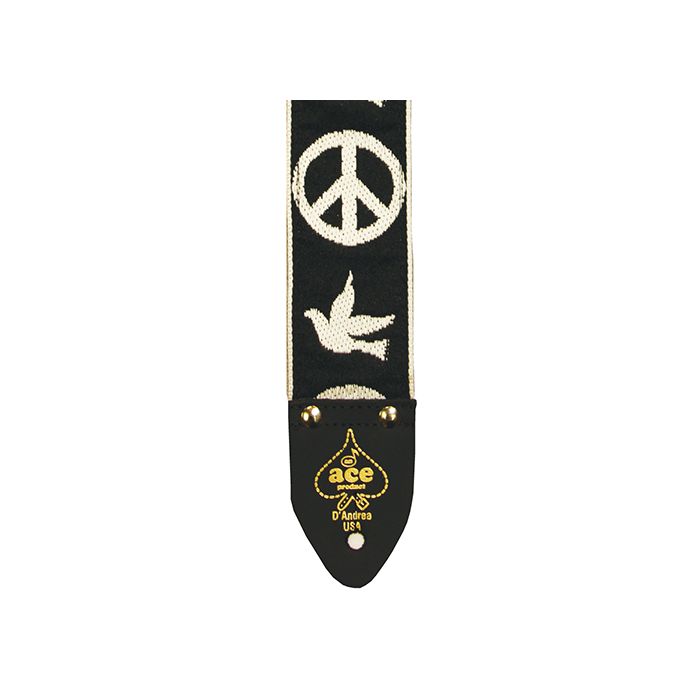 D'Andrea ACE 6 Vintage Reissue Peace Dove Adjustable 2" Wide Guitar Strap