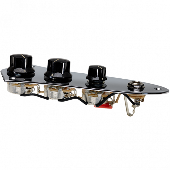 DiMarzio Wiring Harness Chrome Control Plate for Fender Jazz/J-Bass - BW2200