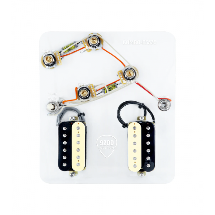 920D Custom Combo Kit for ES-335 With Uncovered Roughneck Humbuckers and ES335-V Wiring Harness