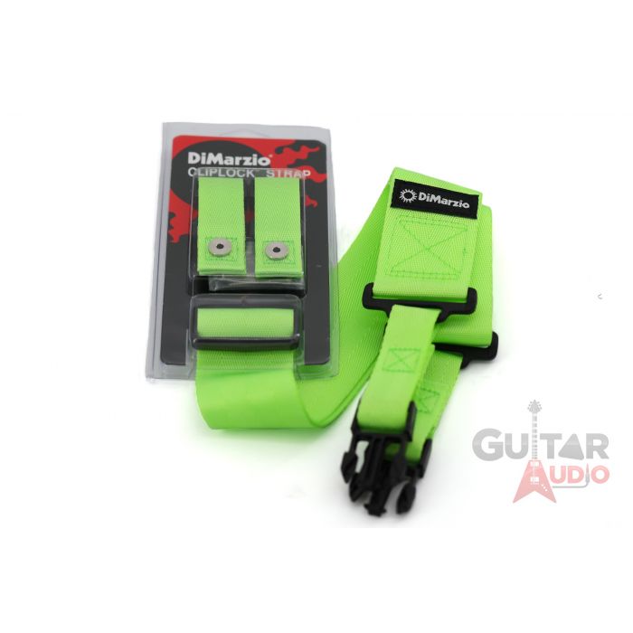 DiMarzio ClipLock Quick Release 2" Nylon Guitar Strap - NEON GREEN, DD2200GN