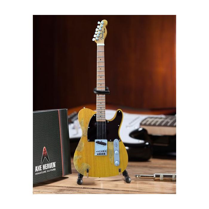 AXE HEAVEN Bruce Springsteen Fender Tele Vintage Blonde Miniature Guitar Display Gift