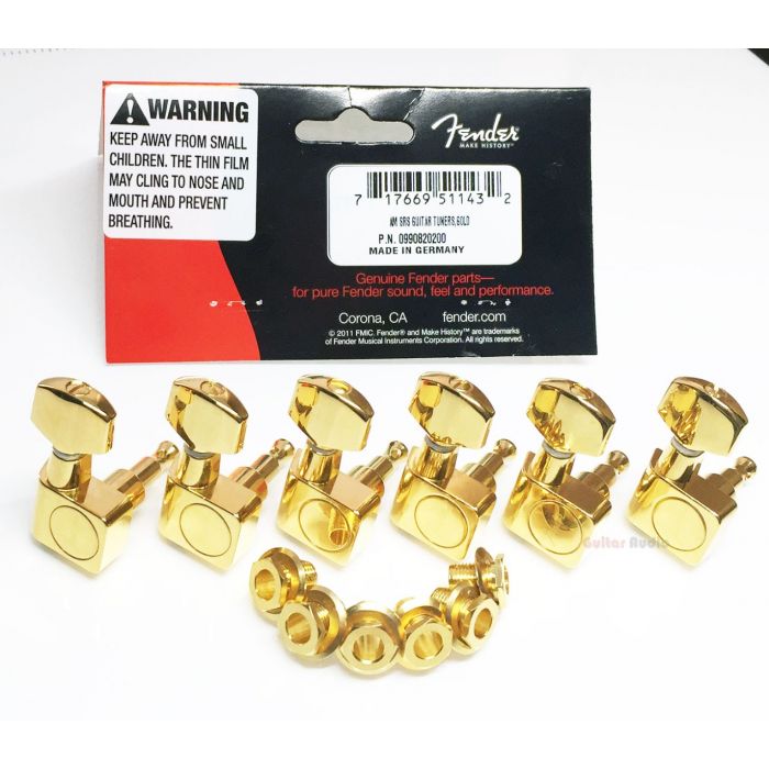 Genuine Fender AM SRS American Standard 2-pin Strat/Tele GOLD Logo Guitar Tuners