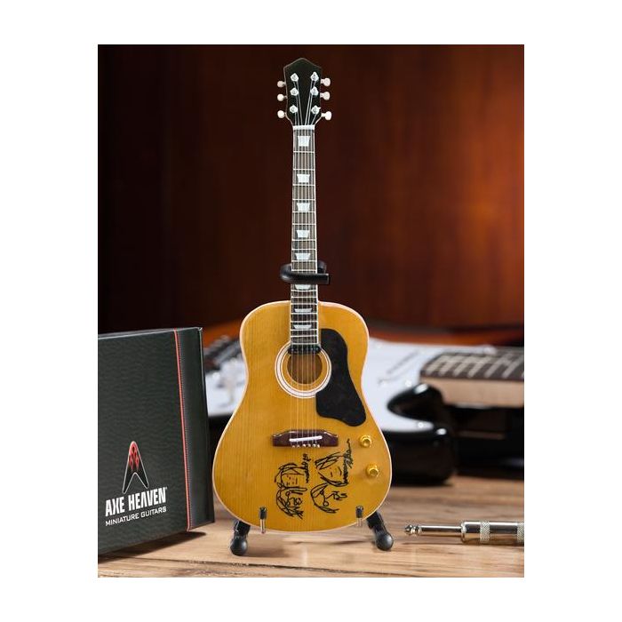 AXE HEAVEN John Lennon “Give Peace a Chance” MINIATURE Acoustic Guitar Display