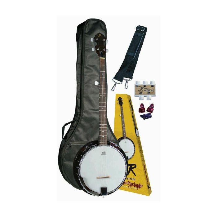 J. Reynolds Complete 5-String Beginner Pack Banjo Starter Package with Gig Bag