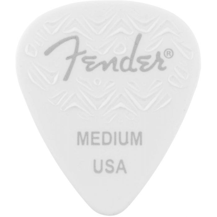 Genuine Fender Wavelength 351 Guitar Picks (6 Pack) MEDIUM - WHITE