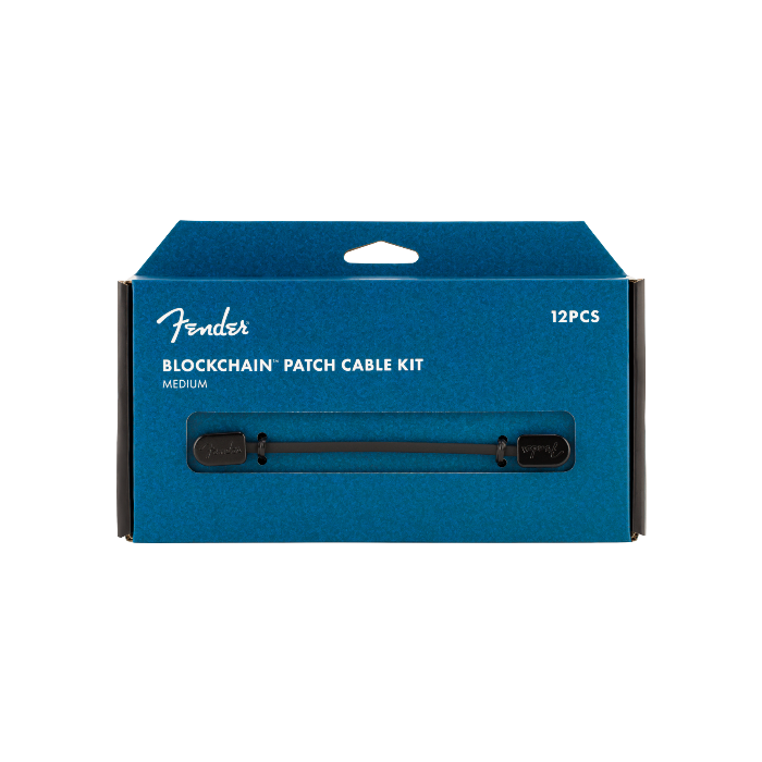 Fender Blockchain Effect Pedal Patch Cable Kit, Black, MEDIUM (12 Cables)