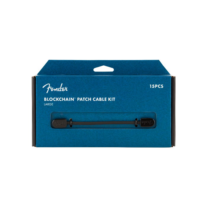 Fender Blockchain Effect Pedal Patch Cable Kit, Black, LARGE (15 Cables)