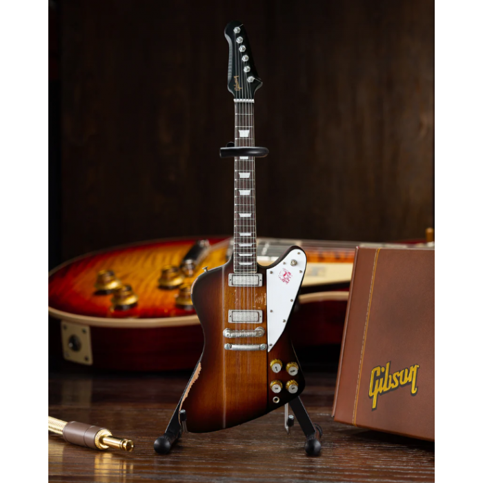 AXE HEAVEN Johnny Winter 1963 Gibson Firebird V Sunburst Mini Guitar Gift