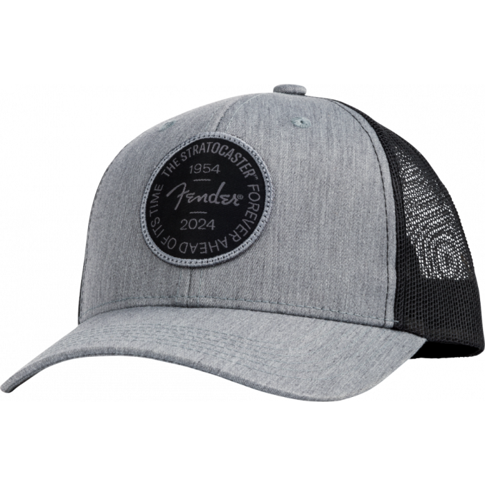 Fender Guitars Stratocaster 70th Anniversary Badge Hat, Gray Heather, One Size