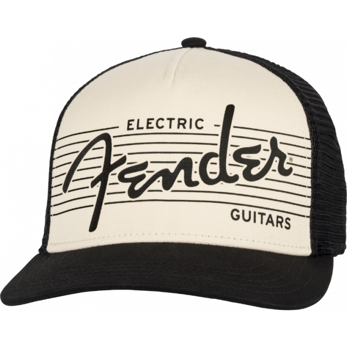 Genuine Fender Guitars Electric Hat, Black/Cream, One Size