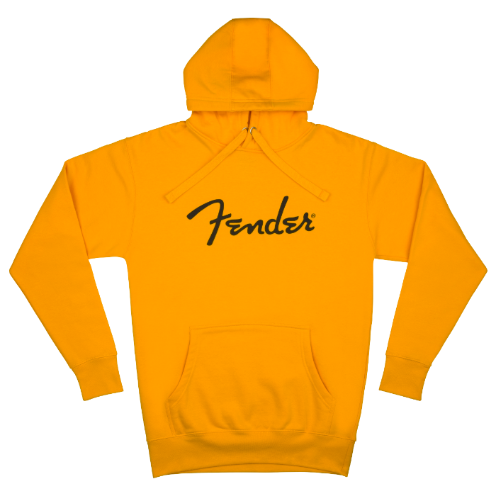 Genuine Fender Guitars Spaghetti Logo Hoodie, Butterscotch Blonde, S, Small