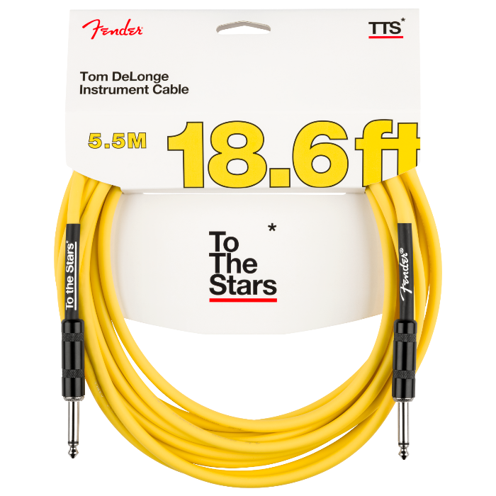 Genuine Fender Tom DeLonge 18.6' To The Stars Instrument/Guitar Cable, Yellow