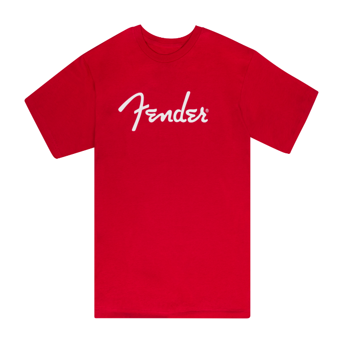  Fender Guitars Spaghetti Logo T-Shirt, Dakota Red, S, SMALL