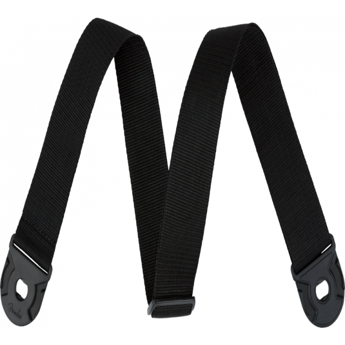 Fender QUICK GRIP Locking End Guitar Strap, Black Polypro, 2" Wide