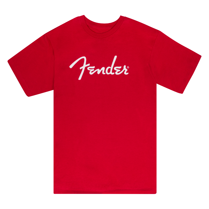 Fender Guitars Spaghetti Logo T-Shirt, Dakota Red, L, LARGE
