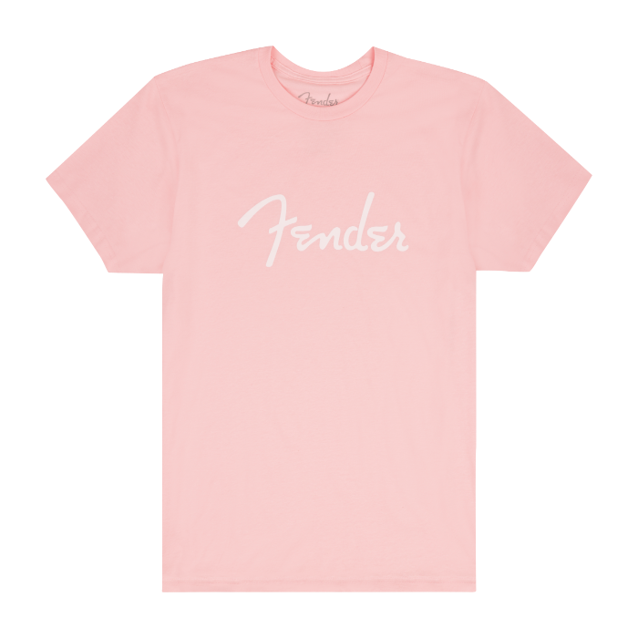Genuine Fender Guitars Spaghetti Logo T-Shirt, Shell Pink, L, LARGE