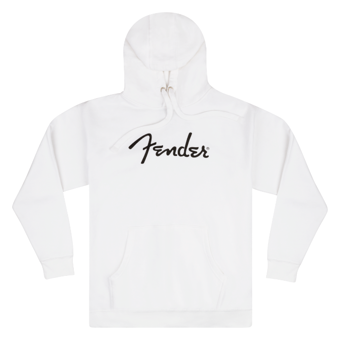 Fender Guitars Spaghetti Logo Hoodie/Sweatshirt, Olympic White, S, SMALL
