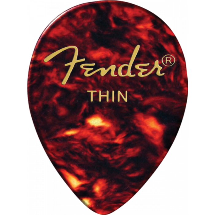Genuine Fender 358 Shape Guitar Picks, Celluloid, Shell, Thin (12 Pack)