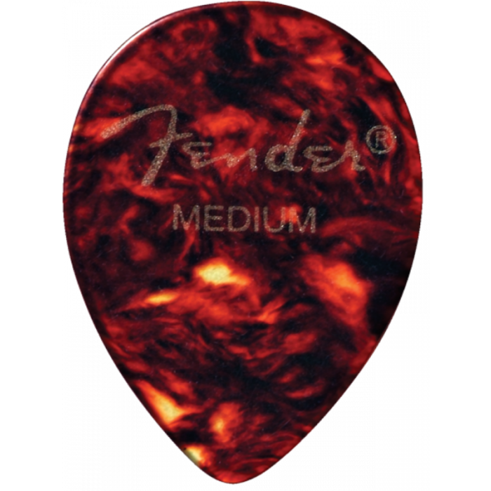 Genuine Fender 358 Shape Guitar Picks, Celluloid, Shell, Medium (12 Pack)