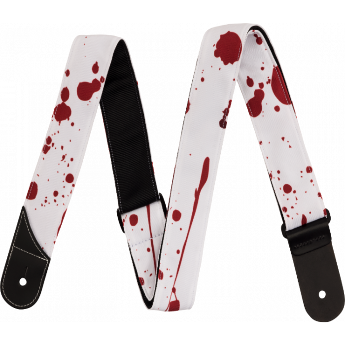  Jackson Guitars Blood Splatter Guitar Strap, White and Red, 2" Wide