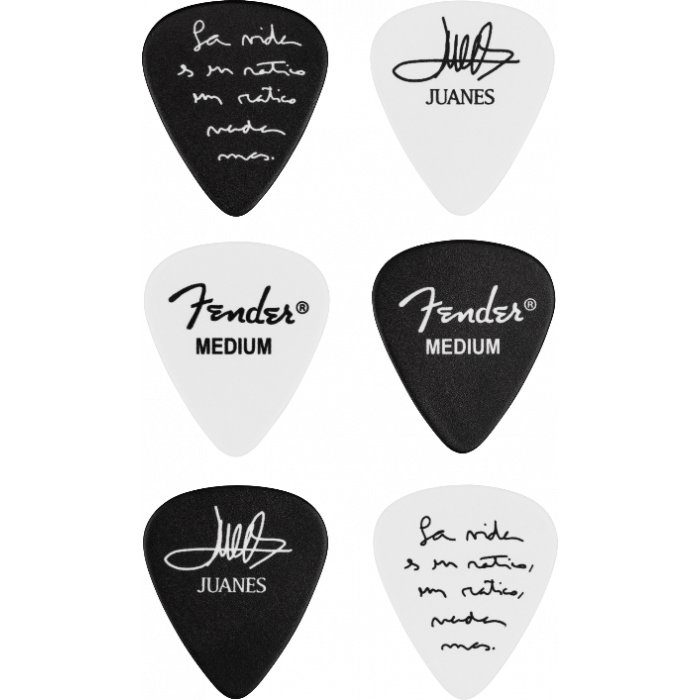 Genuine Fender Juanes Capsule Collection 351-Shape Guitar Picks, Medium (6)