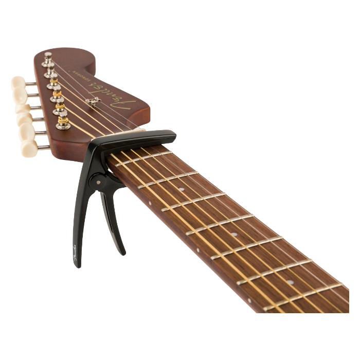 Genuine Fender Laurel Clip-on Lightweight Aluminum Acoustic Guitar Capo, Black