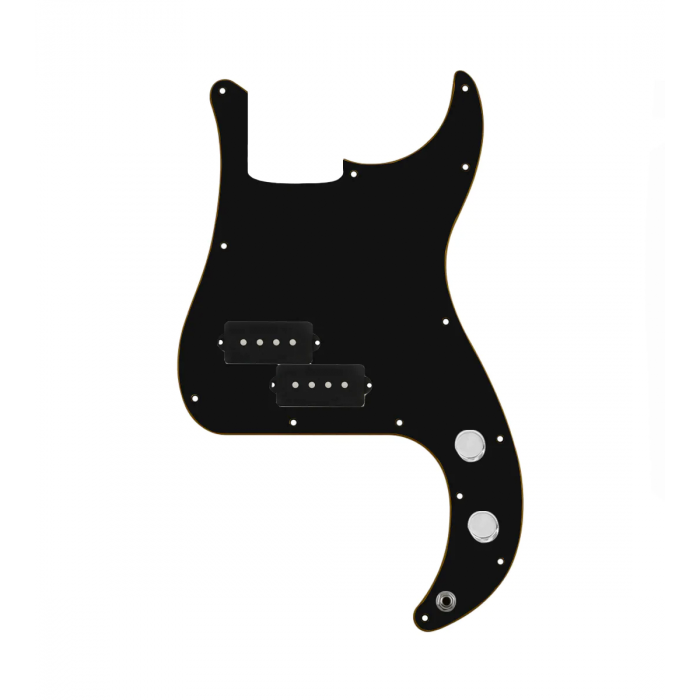 920D Custom Precision Bass Loaded Pickguard With Drive (Hot) Pickups, Black Pickguard, and PB Wiring Harness