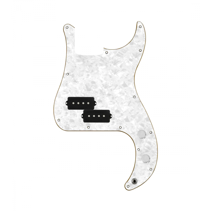 920D Custom Precision Bass Loaded Pickguard With Drive (Hot) Pickups, White Pearl Pickguard, and PB Wiring Harness