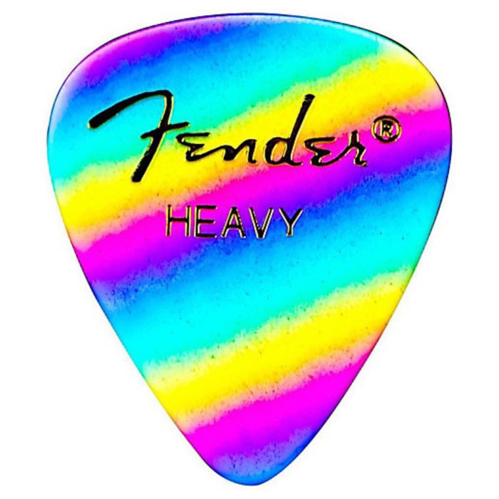 Fender 351 Premium Celluloid Guitar Picks - HEAVY, RAINBOW - 12-Pack (1 Dozen)