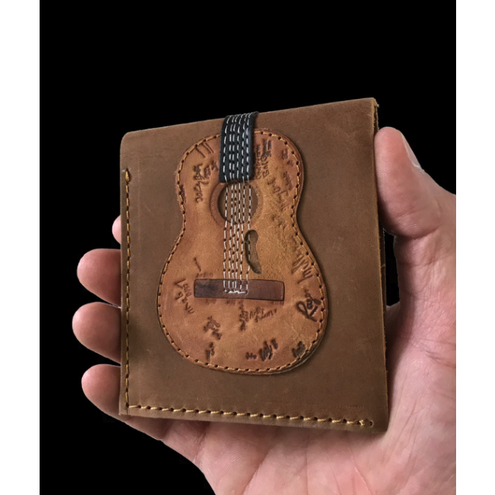 AXE HEAVEN Genuine Leather Trigger Acoustic Signature Guitar Wallet Gift, GW-014