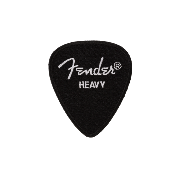 Genuine Fender Embroidered Heavy Black Guitar Pick Clothing Patch, 912-2421-109