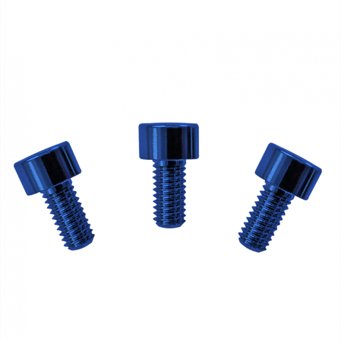 Floyd Rose FRNCSBLP Stainless Steel Locking Nut Clamping Screws, Set of 3, Blue