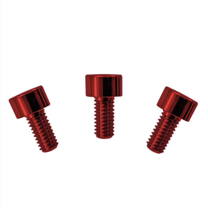 Floyd Rose FRNCSRDP Stainless Steel Locking Nut Clamping Screws, Set of 3, Red
