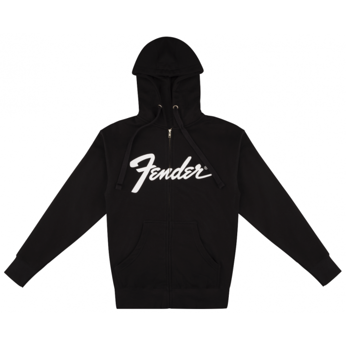 Fender Guitars Transition Logo Zip-Up Hoodie Sweatshirt, Black, X-Large (XL)