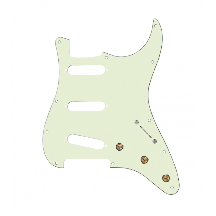 920D Custom SSS Pre-Wired Pickguard for Strat With A Mint Green Pickguard and S5W-BL-V Wiring Harness