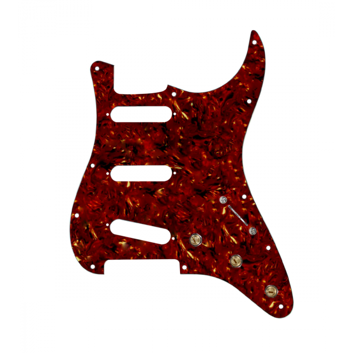 920D Custom SSS Pre-Wired Pickguard for Strat With A Tortoise Pickguard and S5W Wiring Harness