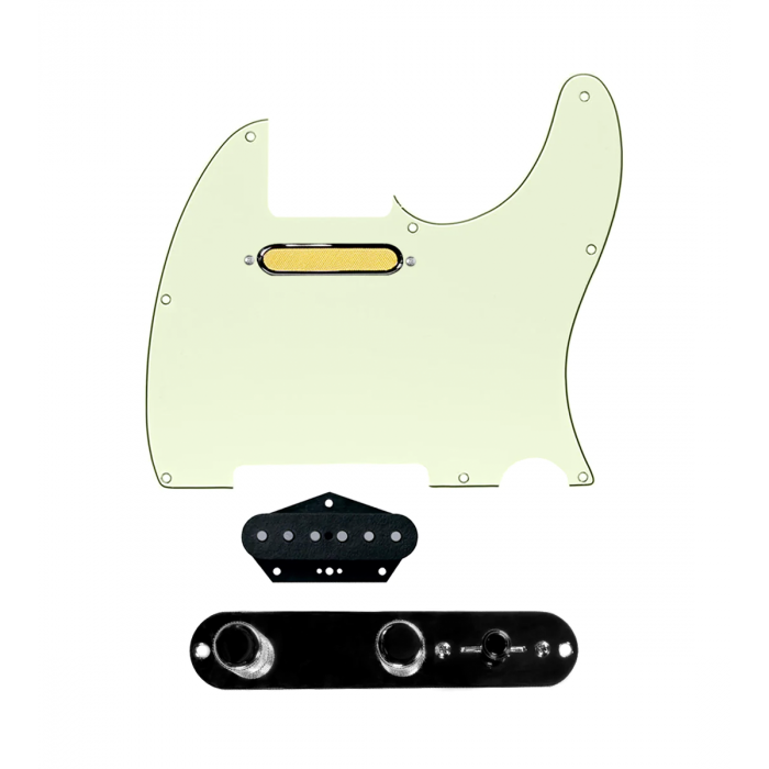920D Custom Gold Foil Loaded Pickguard for Tele With Mint Green Pickguard and T3W-REV-B Control Plate