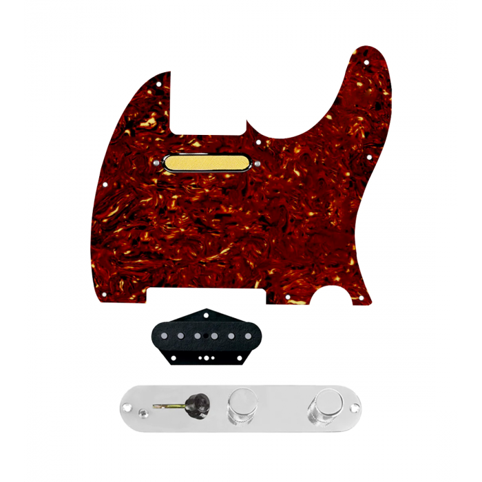 920D Custom Gold Foil Loaded Pickguard for Tele With Tortoise Pickguard and T3W-C Control Plate