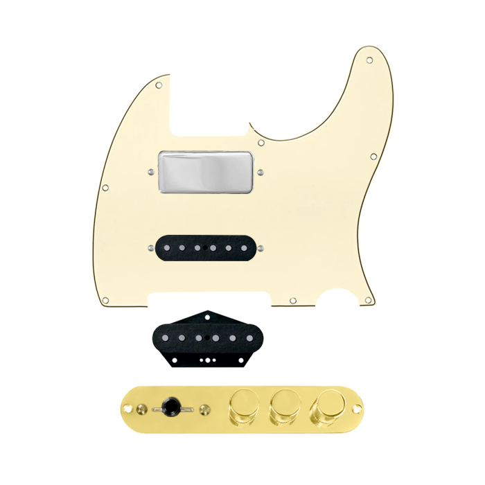 920D Custom Mason Style Loaded Pickguard for Nashville Tele With Aged White Pickguard and TMAS-G Control Plate