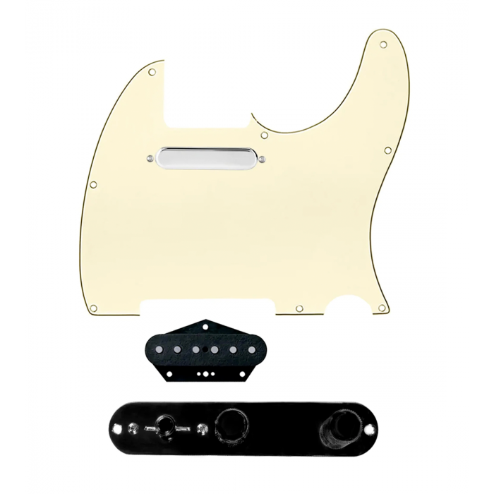 920D Custom Texas Grit Loaded Pickguard for Tele With Aged White Pickguard and T3W-B Control Plate