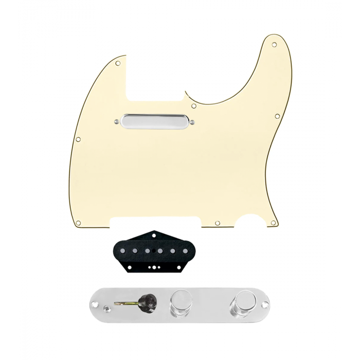 920D Custom Texas Grit Loaded Pickguard for Tele With Aged White Pickguard and T3W-C Control Plate