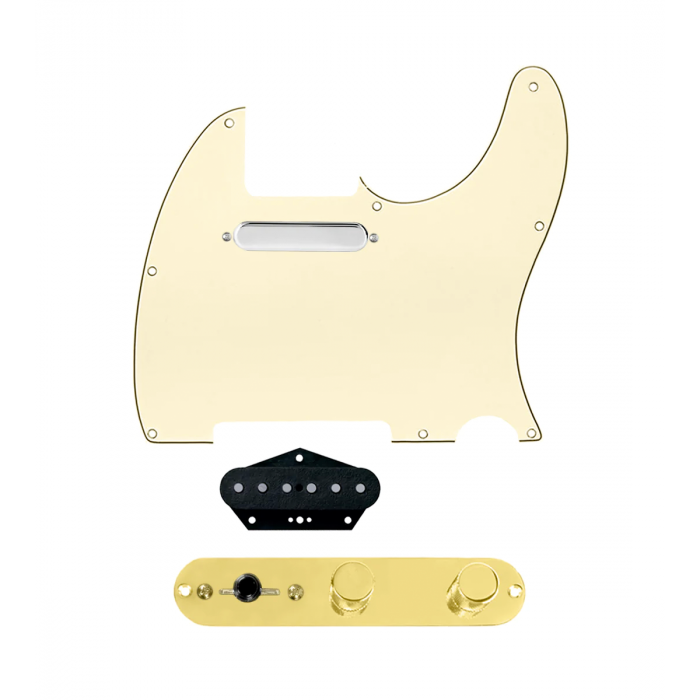 920D Custom Texas Grit Loaded Pickguard for Tele With Aged White Pickguard and T3W-G Control Plate