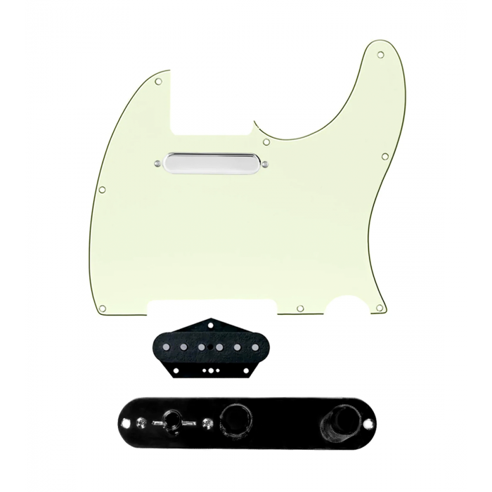 920D Custom Texas Grit Loaded Pickguard for Tele With Mint Green Pickguard and T3W-B Control Plate