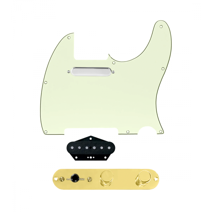 920D Custom Texas Grit Loaded Pickguard for Tele With Mint Green Pickguard and T3W-G Control Plate