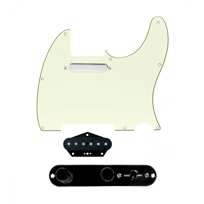 920D Custom Texas Grit Loaded Pickguard for Tele With Mint Green Pickguard and T3W-REV-B Control Plate