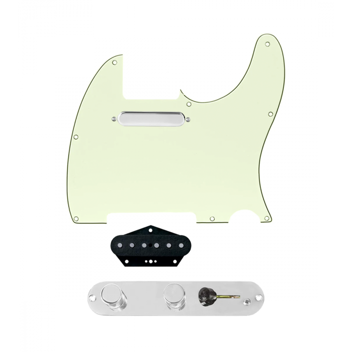 920D Custom Texas Grit Loaded Pickguard for Tele With Mint Green Pickguard and T3W-REV-C Control Plate