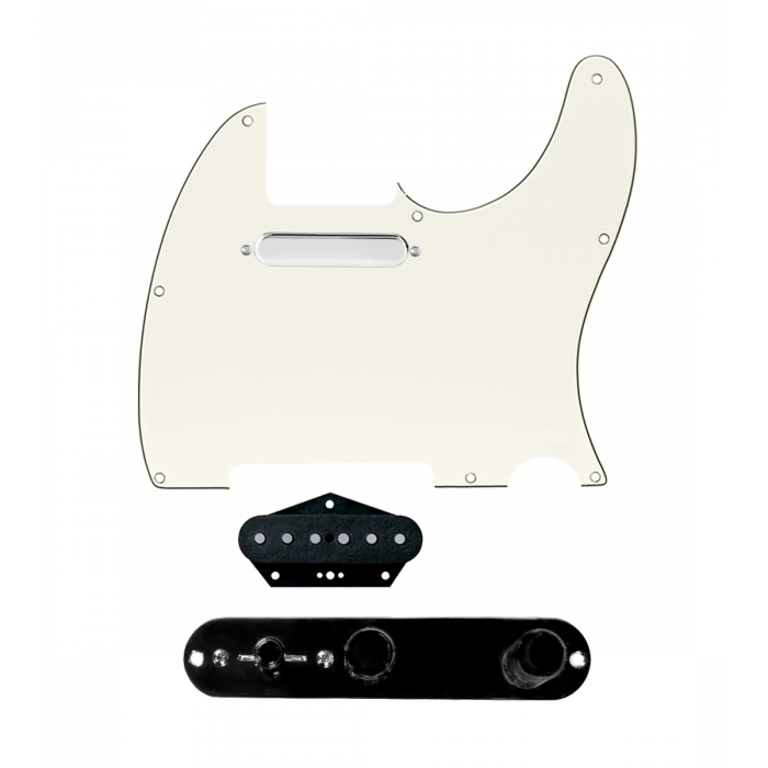 920D Custom Texas Grit Loaded Pickguard for Tele With Parchment Pickguard and T3W-B Control Plate